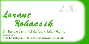 lorant mohacsik business card